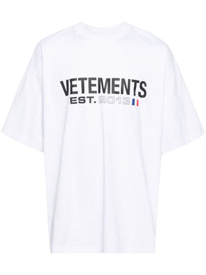 VETEMENTS White Cotton Logo T-Shirt for Women