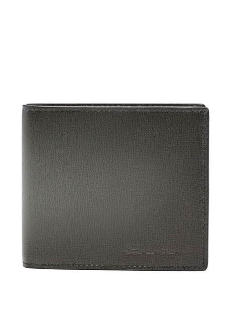 SANTONI Mini Leather Wallet for Men