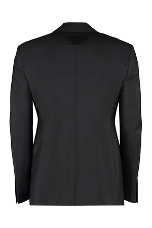 Áo blazer lót đen với lông cừu và lông tơ cho nam giới