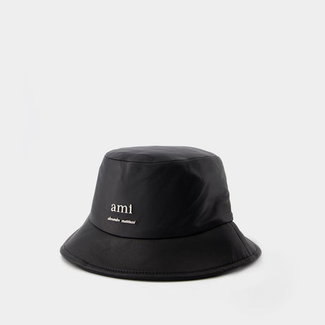 AMI PARIS Unisex Bucket Hat in Luxe Lamb Leather