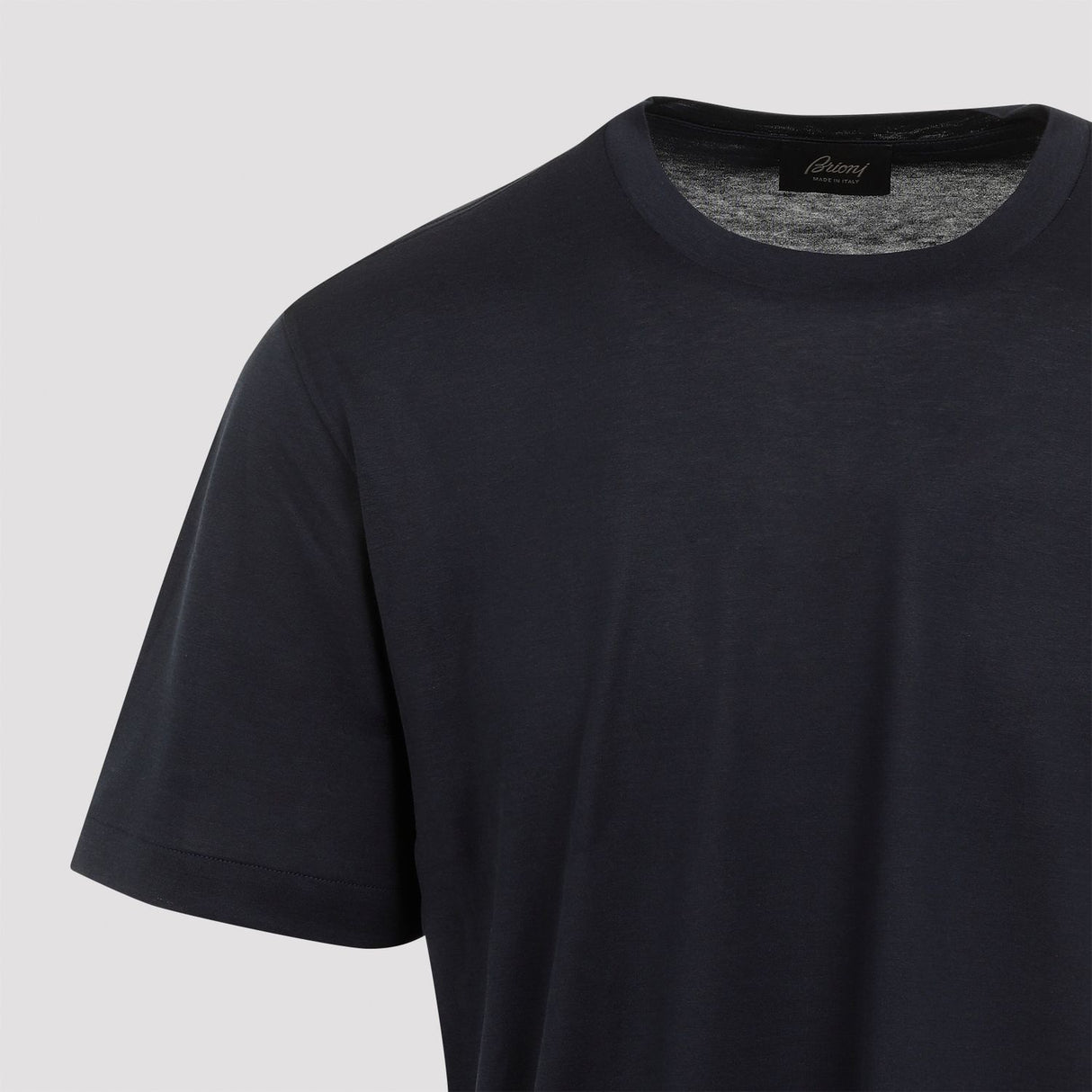 BRIONI Luxury Silk-Cotton Blend Crewneck T-shirt in Blue