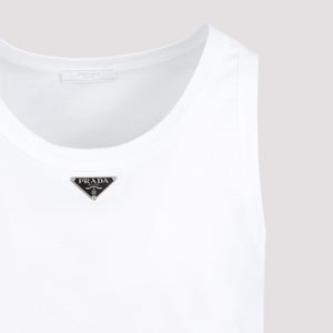 PRADA Essential White Cotton Tank Top