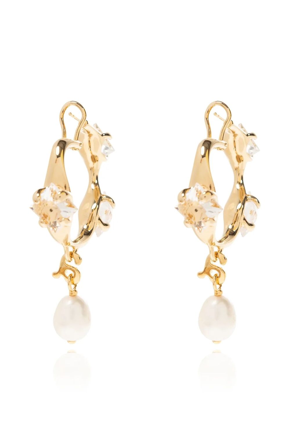 AMI PARIS Embellished Gold Earrings for Women - SS24 Collection