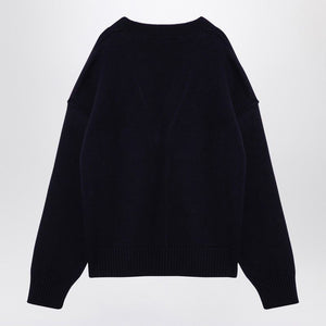 AMI PARIS Midnight Heart Wool Cardigan