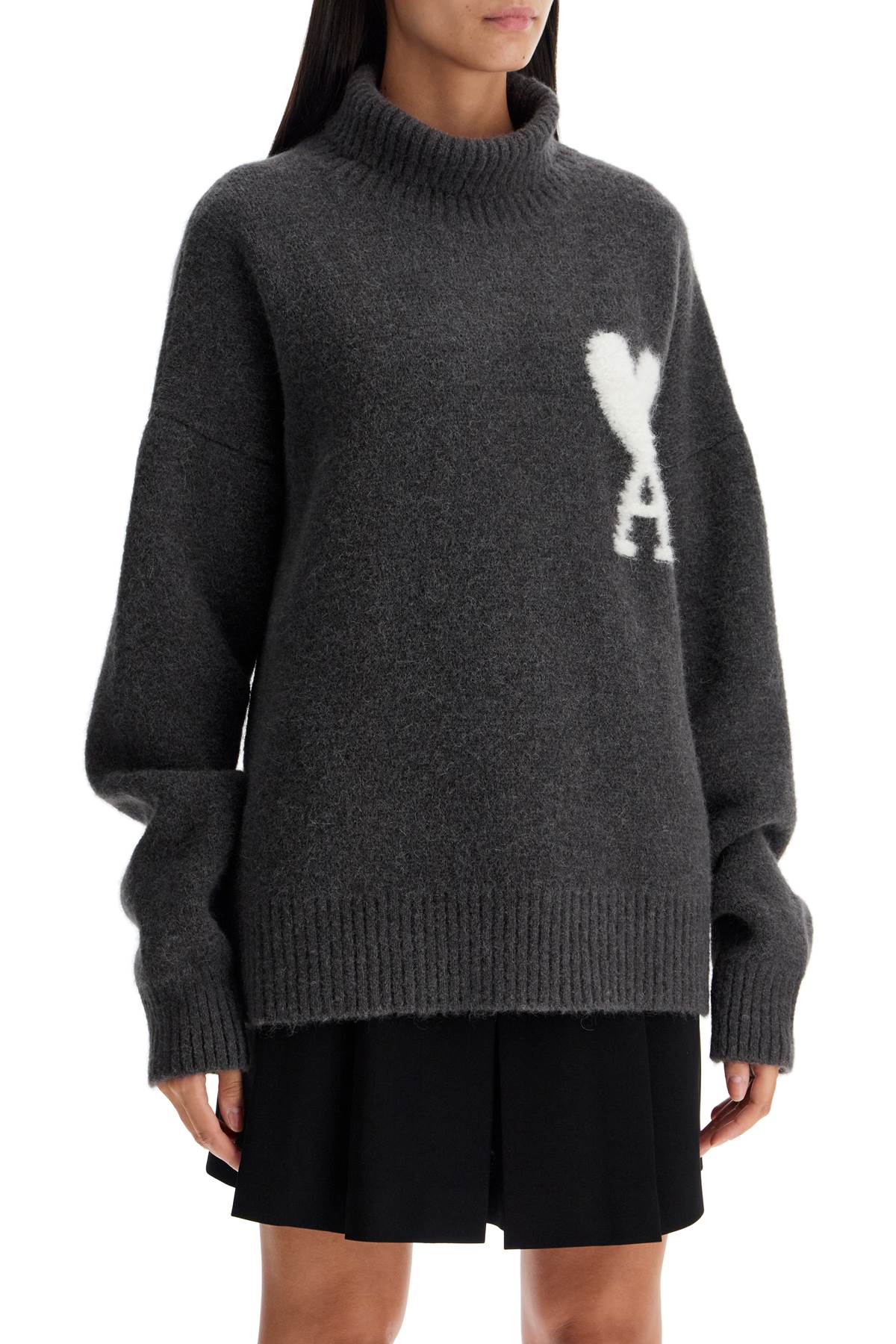 AMI PARIS Alpaca-Wool Blend Turtle-Neck Sweater - Perfect for FW24