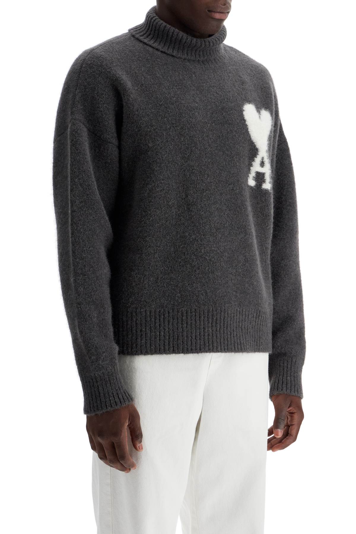 AMI PARIS Alpaca-Wool Blend Turtle-Neck Sweater - Perfect for FW24