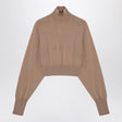 MAX MARA SPORTMAX Chic Camel Cropped Turtleneck Sweater