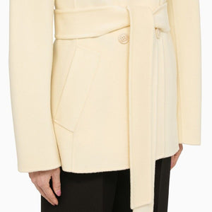 MAX MARA SPORTMAX Women's Vanilla Wool and Cashmere Short Double-Breasted Jacket for SS24