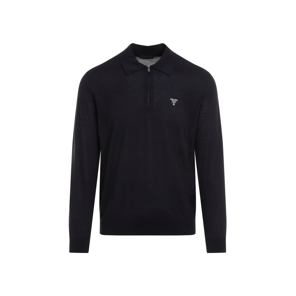 PRADA Luxury Wool Polo Shirt with Contrasting Logo