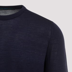 KITON Luxury Sapphire Blue Wool Pullover