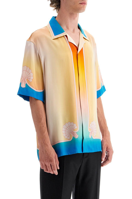 CASABLANCA Multicolor Silk Satin Short-Sleeved Shirt
