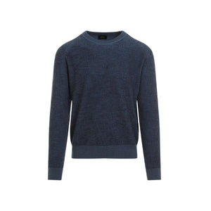 BRIONI Luxurious Men's Blue Cashmere-Wool Pullover