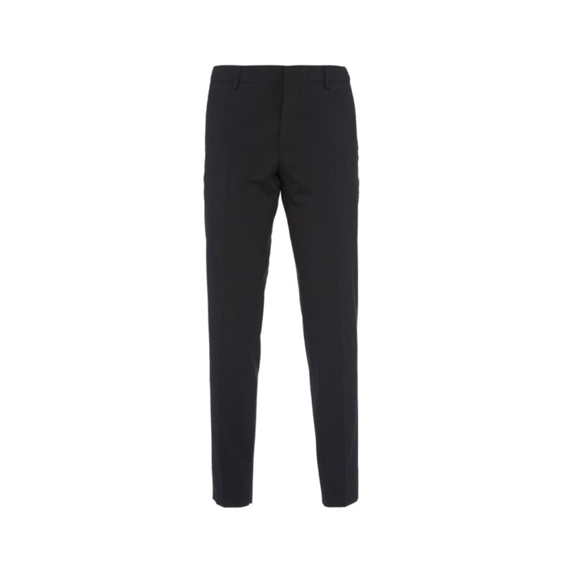 PRADA Contemporary Black Wool Stretch Trousers for Men | FW23