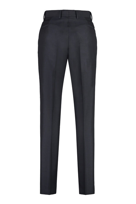 PRADA Blue Wool Blend Tailored Trousers for Men