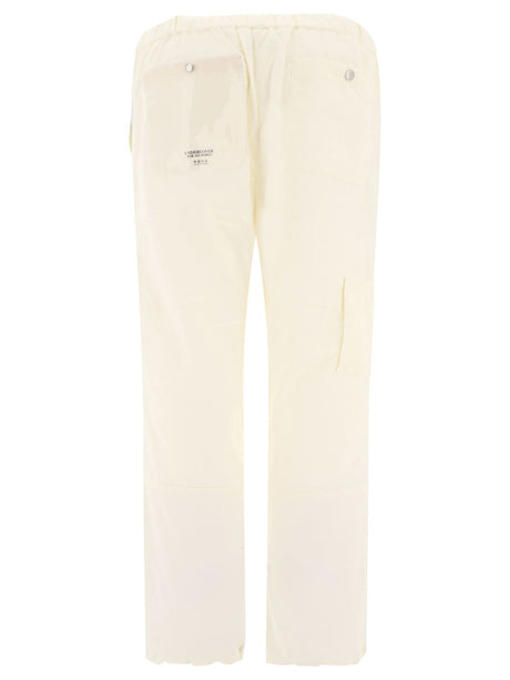 UNDERCOVER SS24 Men's White Cargo Trousers in 100% Nylon