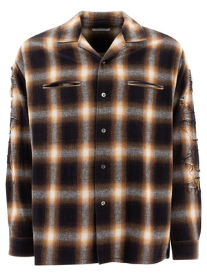 UNDERCOVER Relaxed Fit Check Shirt with Camp Collar