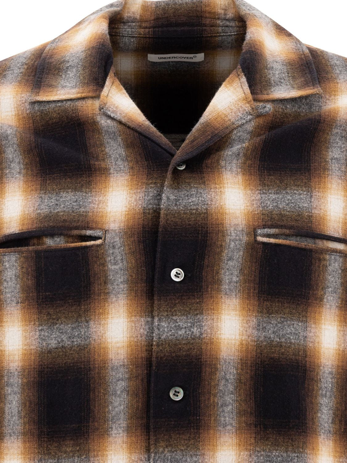 UNDERCOVER Relaxed Fit Check Shirt with Camp Collar