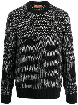 MISSONI Fashionable 23FW Men's Black Sweater for the Trendy Gentleman