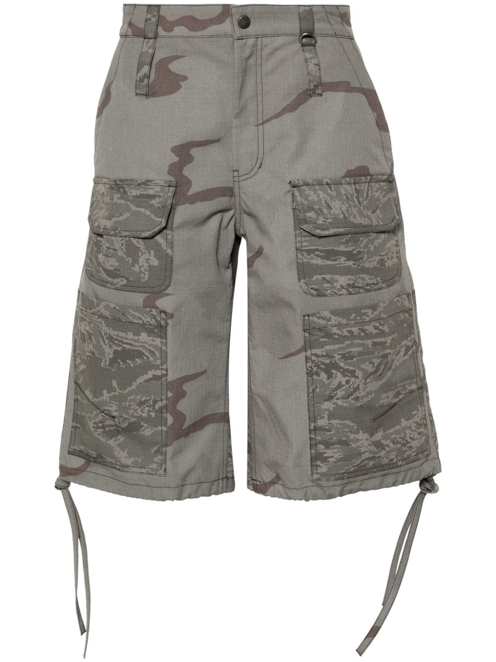 Quần shorts vải chắc nịch họa tiết sọc người đàn ông - Bộ sưu tập SS24