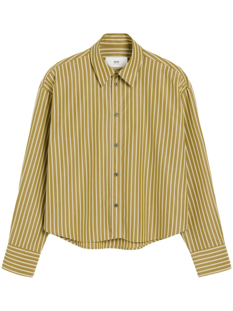 AMI PARIS Two-Tone Striped Overshirt for Women