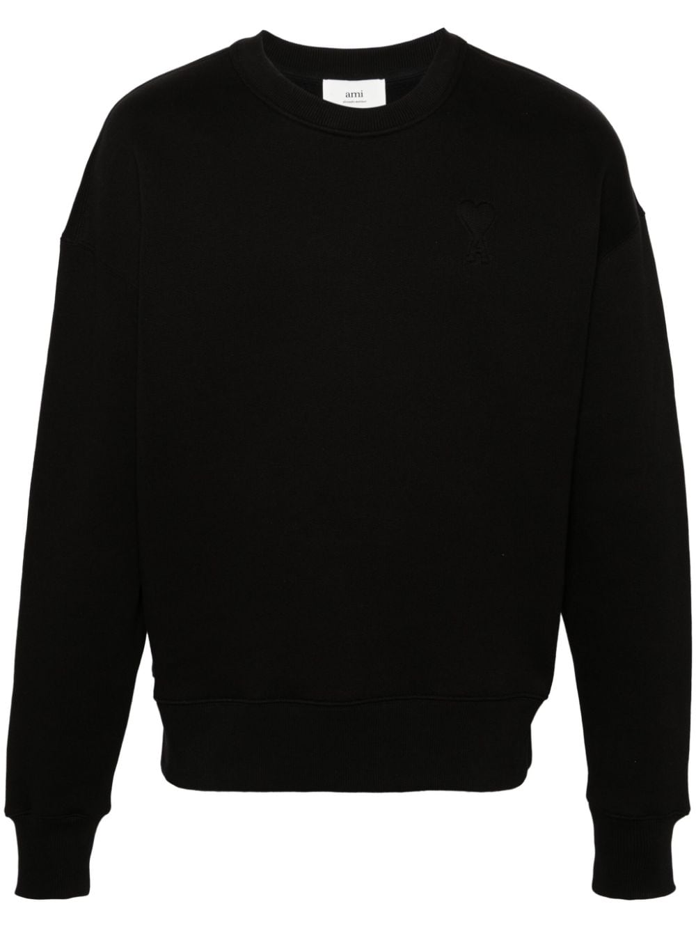 AMI PARIS Men's Black Cotton Blend Sweatshirt for SS24