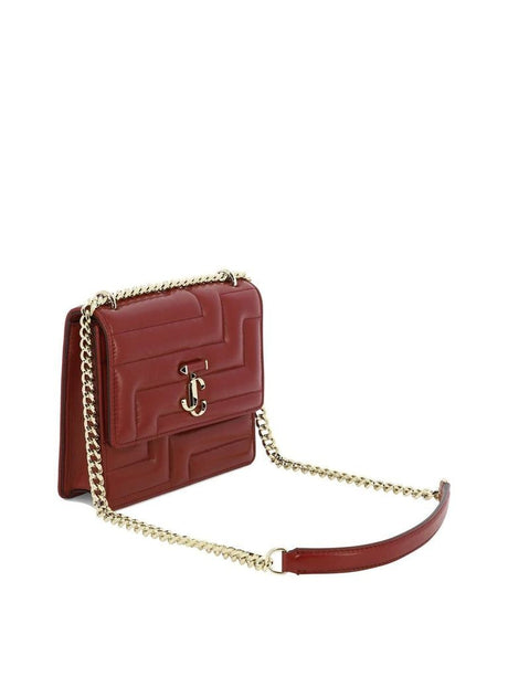 JIMMY CHOO Luxurious Maroon Quilted Shoulder Handbag for Women | FW23 Collection