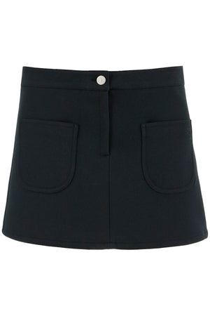 COURREGÈS Chic Twill Mini Skirt with Embroidered Pocket