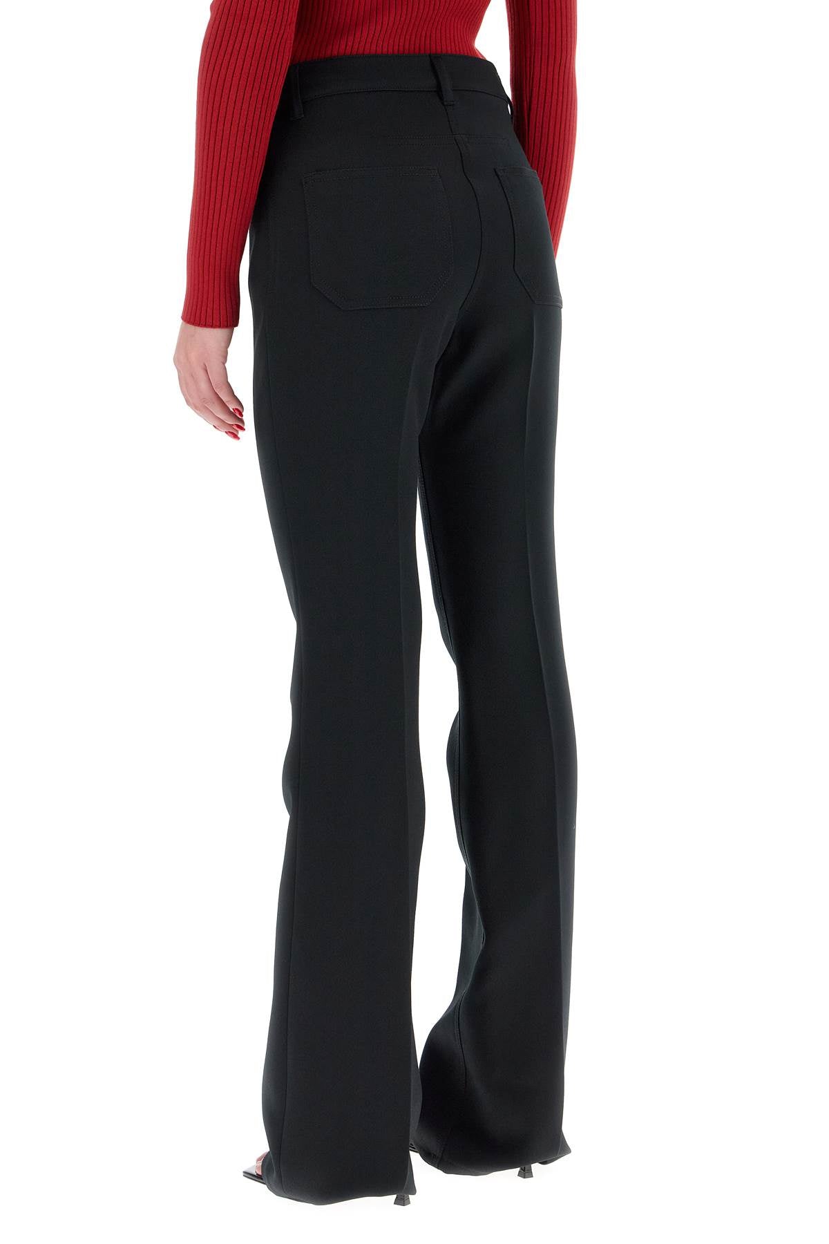 COURREGÈS 70s Inspired Wide Leg Black Pants for Women