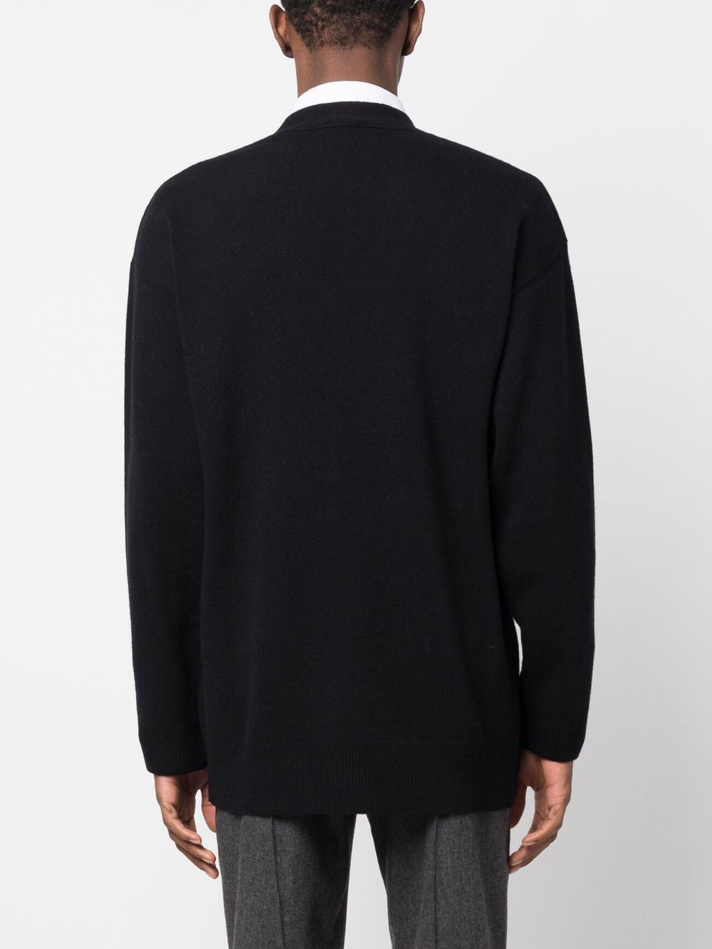 VALENTINO SS23 Regular Fit Cardigan Sweater for Men in Nero/Avorio