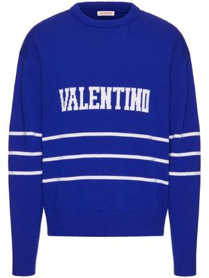 VALENTINO Men's Cobalto and Avorio Knit Sweater for SS23