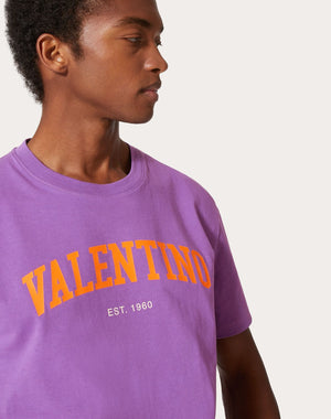 VALENTINO SS23 Men's Viola/Arancio Print T-Shirt