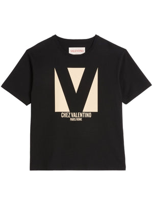 VALENTINO Casual Cotton T-Shirt for Men - Carrot Orange