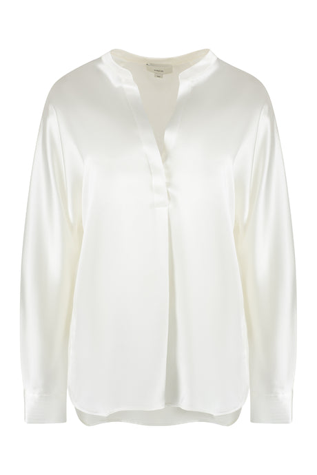 VINCE Elegant White Silk Blouse for Women