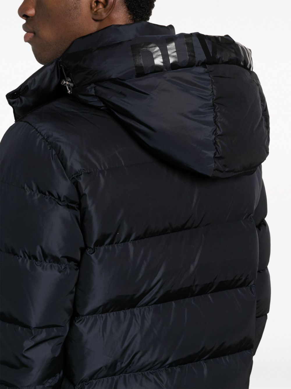 DUVETICA Navy Blue Down Jacket with Hood for Men - FW23