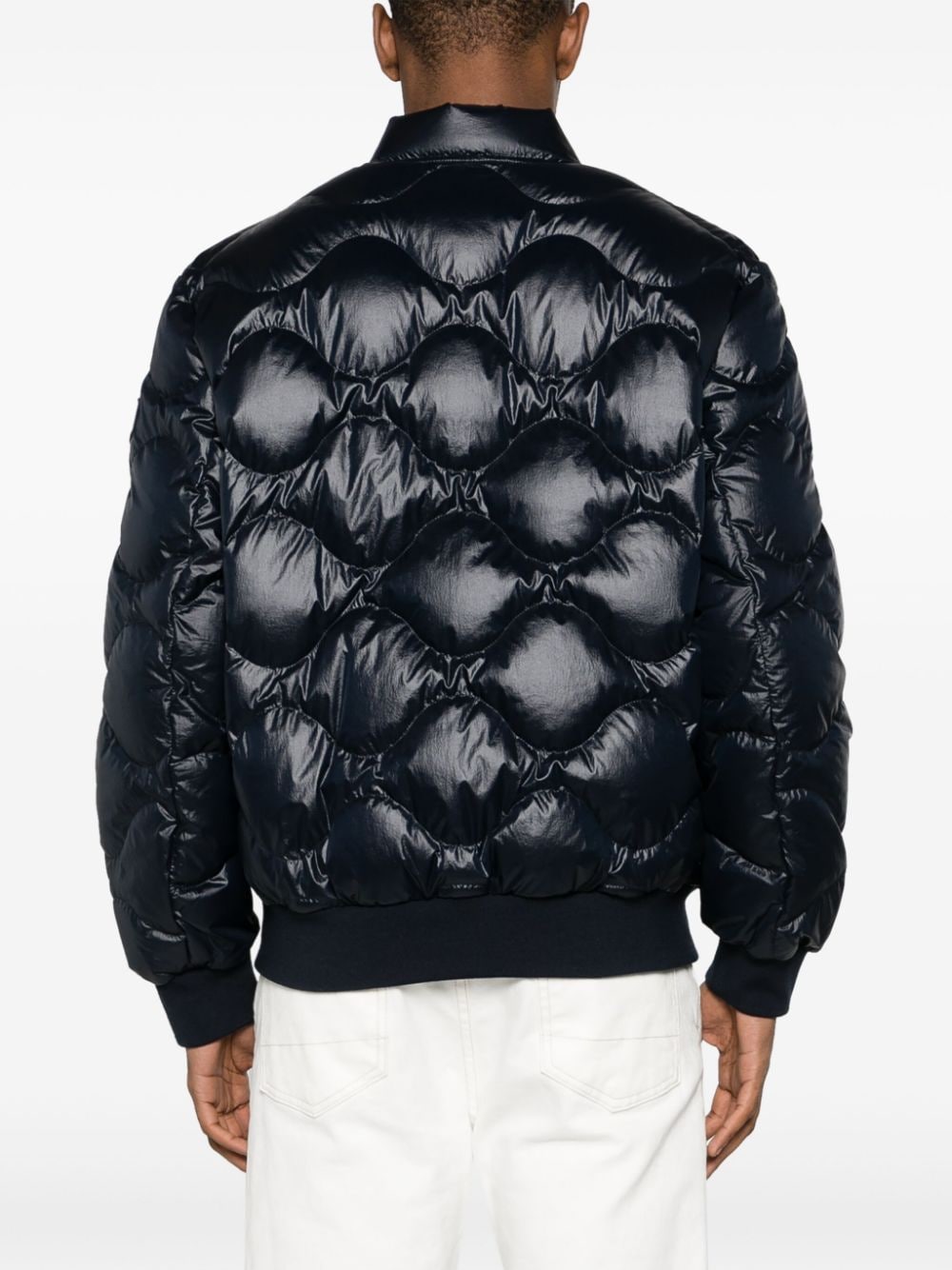DUVETICA Navy Blue Diamond Quilted Jacket for Men - FW23