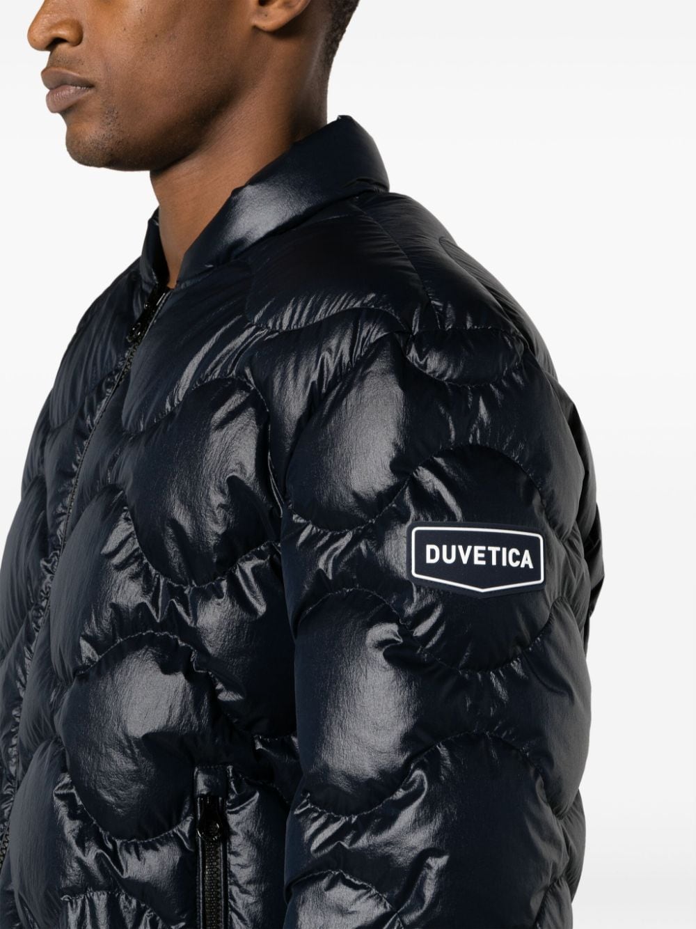 DUVETICA Navy Blue Diamond Quilted Jacket for Men - FW23