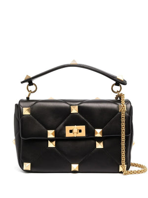 VALENTINO GARAVANI Chic Black Lambskin Leather Large Shoulder Bag for Women - SS23 Collection