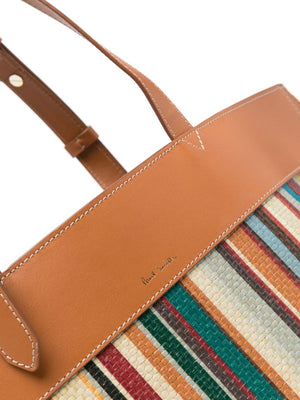 PAUL SMITH Multicolored Striped Tote Handbag
