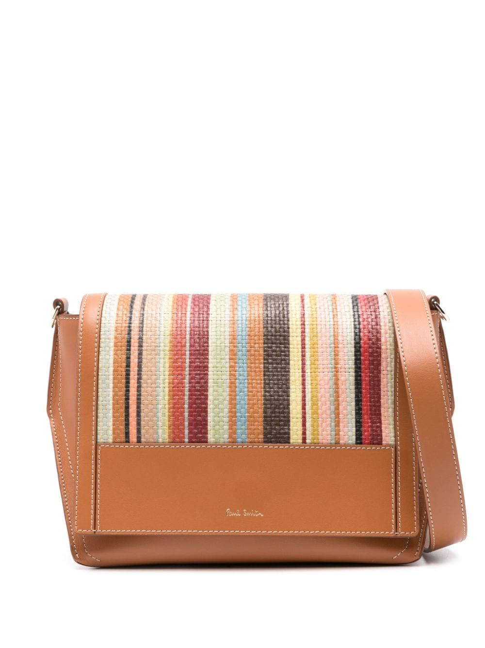 PAUL SMITH Tan Multicolour Signature Stripe Crossbody Handbag