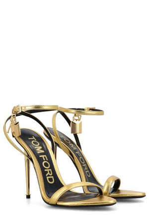 TOM FORD Metallic Padlock Sandals - 9.5cm Heel