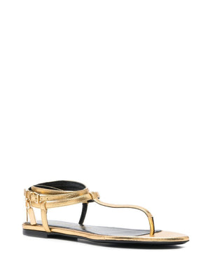 TOM FORD Luxury Gold-Tone Thong Strap Sandals for Women