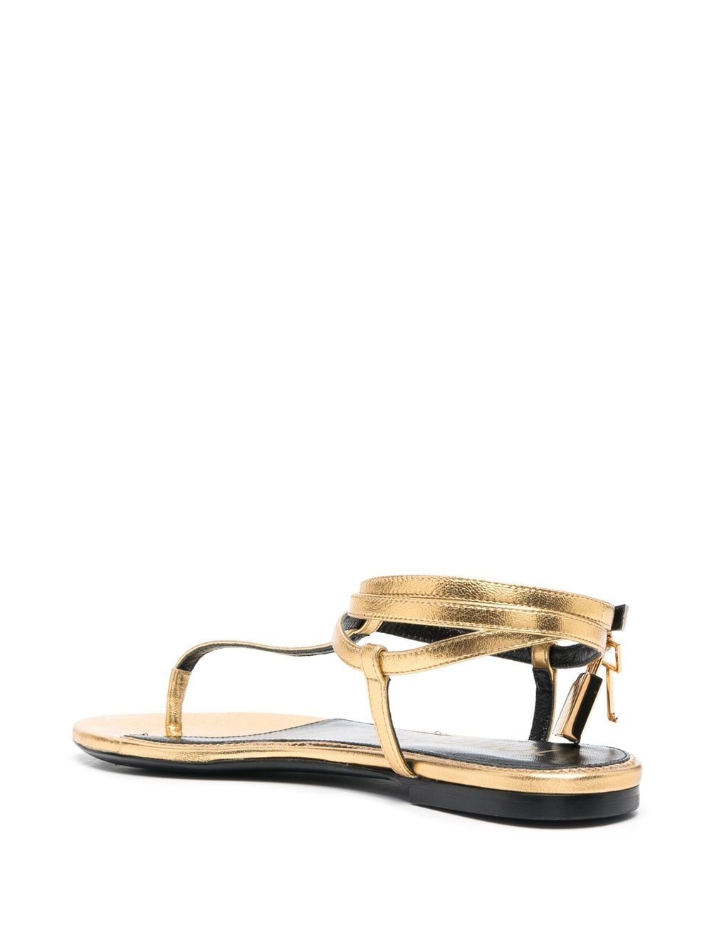 TOM FORD Luxury Gold-Tone Thong Strap Sandals for Women