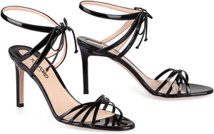 TOM FORD 85mm Caged Black Leather Sandals