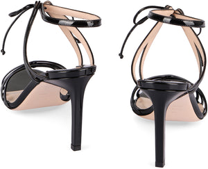 TOM FORD 85mm Caged Black Leather Sandals