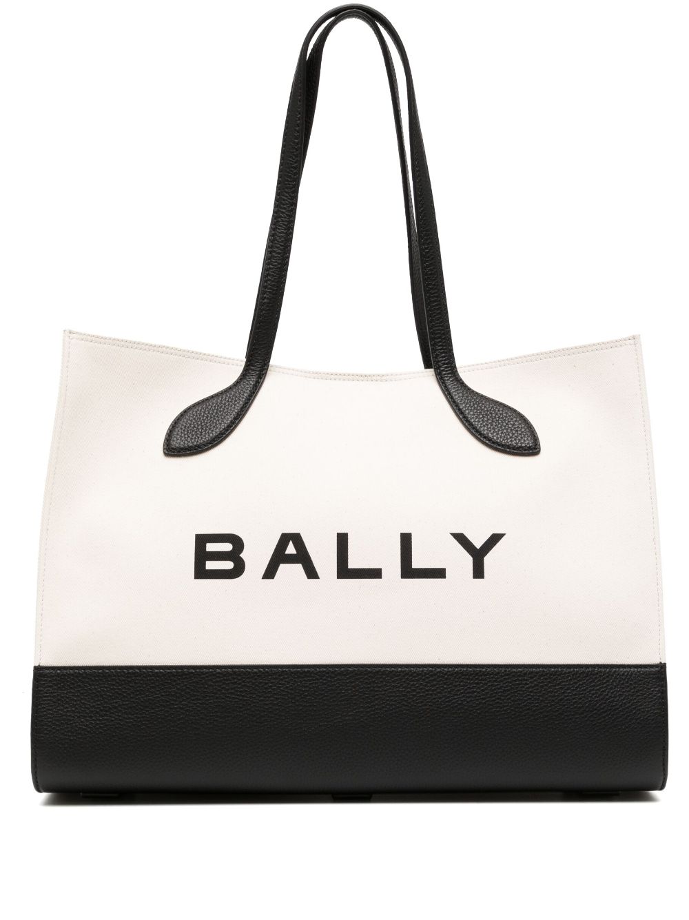 BALLY Elegant White Logo-Print Tote Handbag for Women