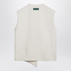 MARGAUX LONNBERG Asymmetrical White Wool Waistcoat