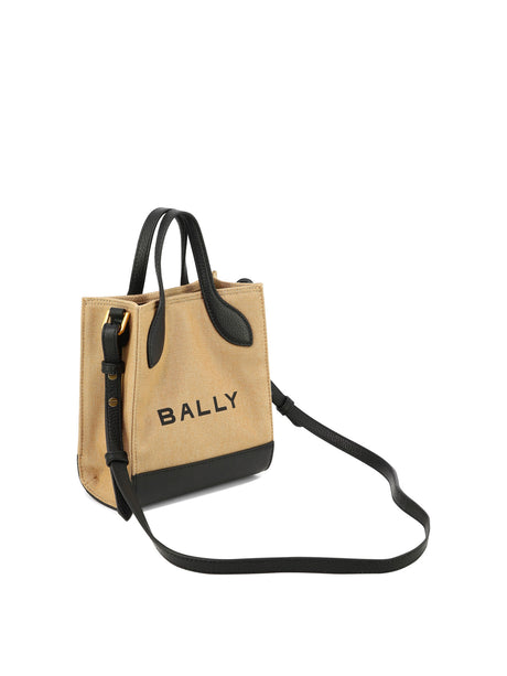 BALLY Tan Mini Handbag for Women - Cotton, Leather, and Polyester Blend