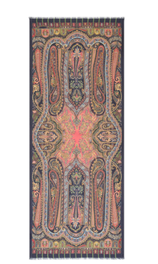 ETRO Multicolor Paisley Cashmere-Silk Blend Wrap