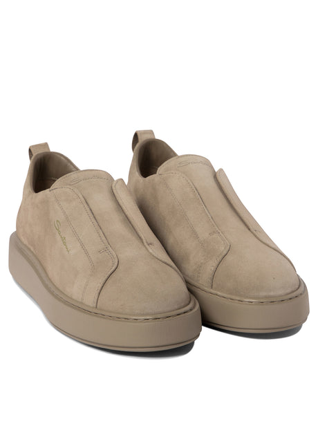 SANTONI Elegant Suede Slip-On Sneakers