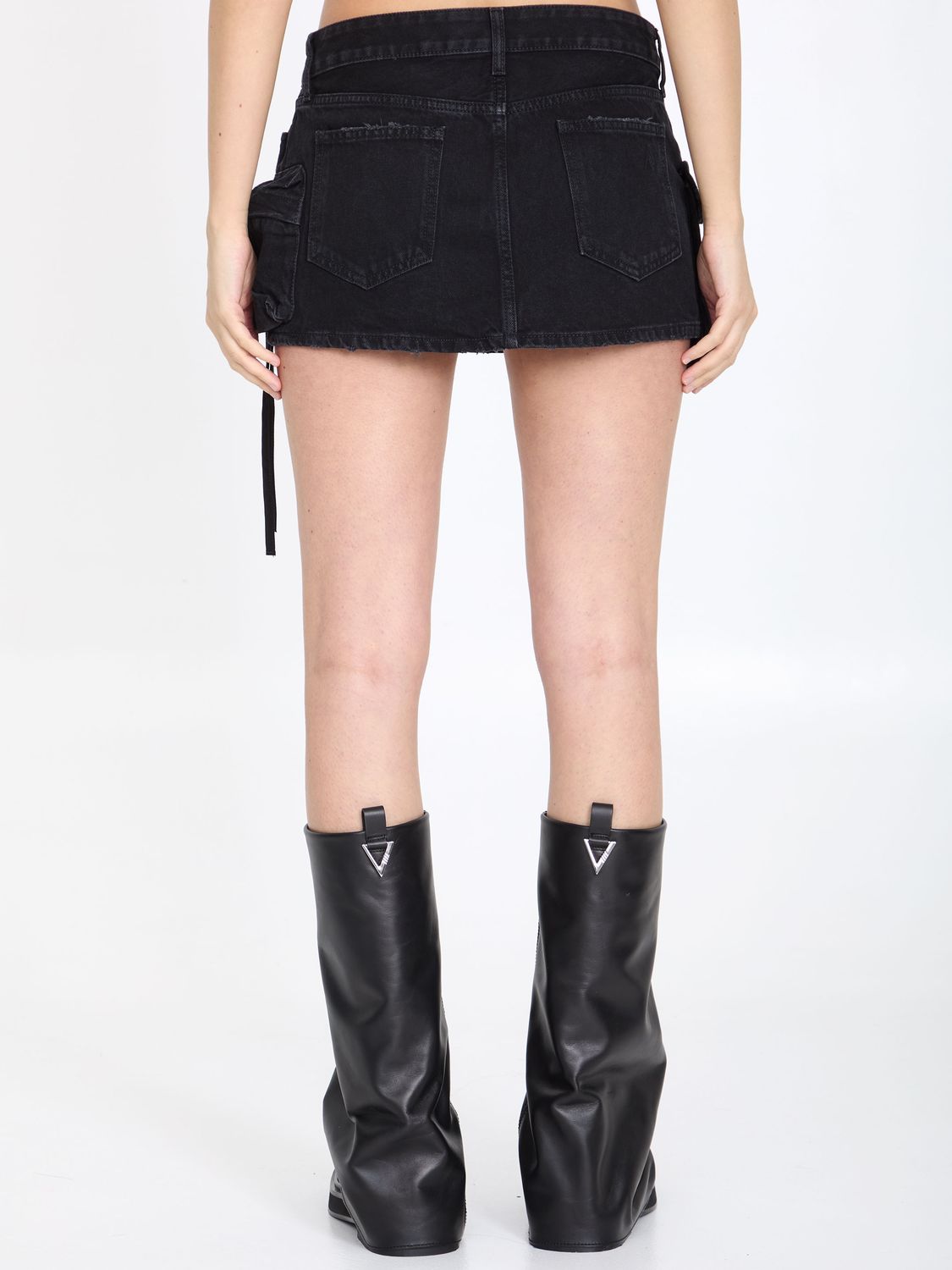 THE ATTICO Classic Black Cargo Miniskirt for Women's SS24 Collection